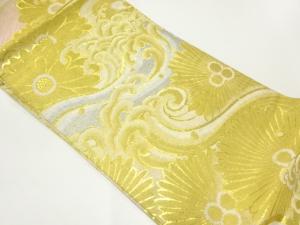 アンティーク　荒波に菊模様織出し丸帯（材料）